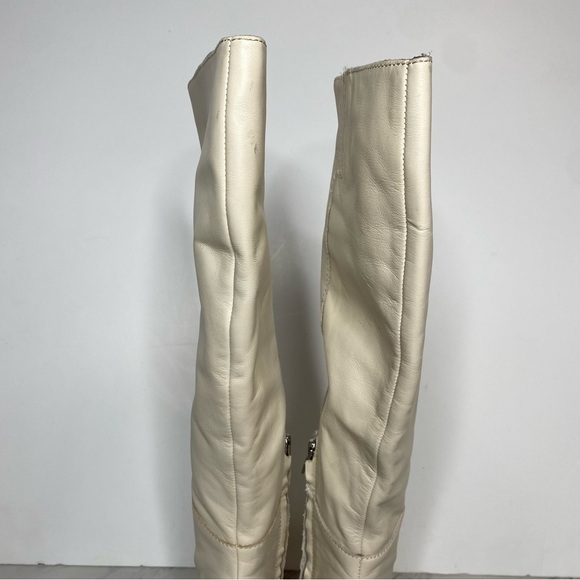 Dolce Vita Flin Ivory Leather Heeled Tall Boot 6 - Picture 5 of 16